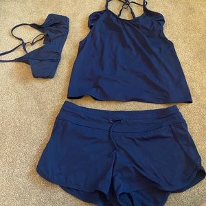 Athleta Suit Tankini Top, Board Shorts,Bikini Top